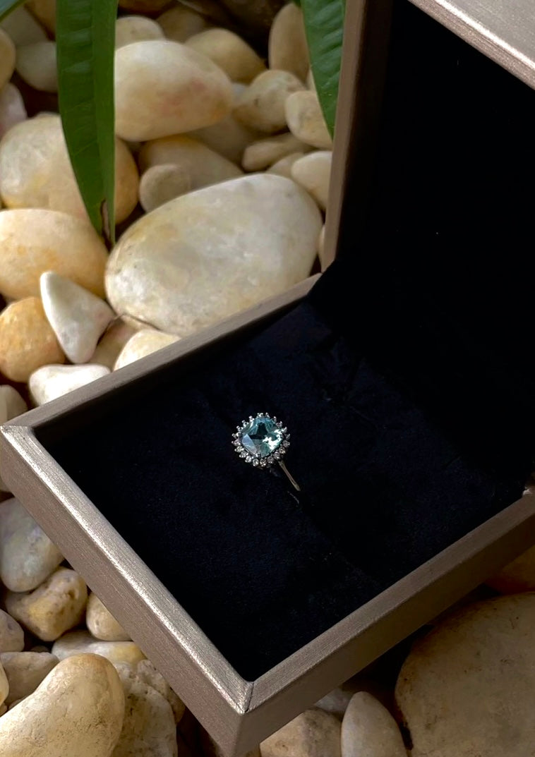 Natural Blue Topaz Ring