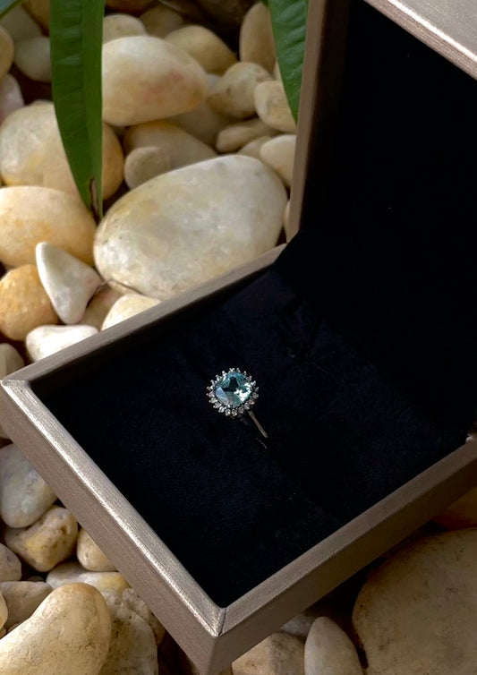 Natural Blue Topaz Ring